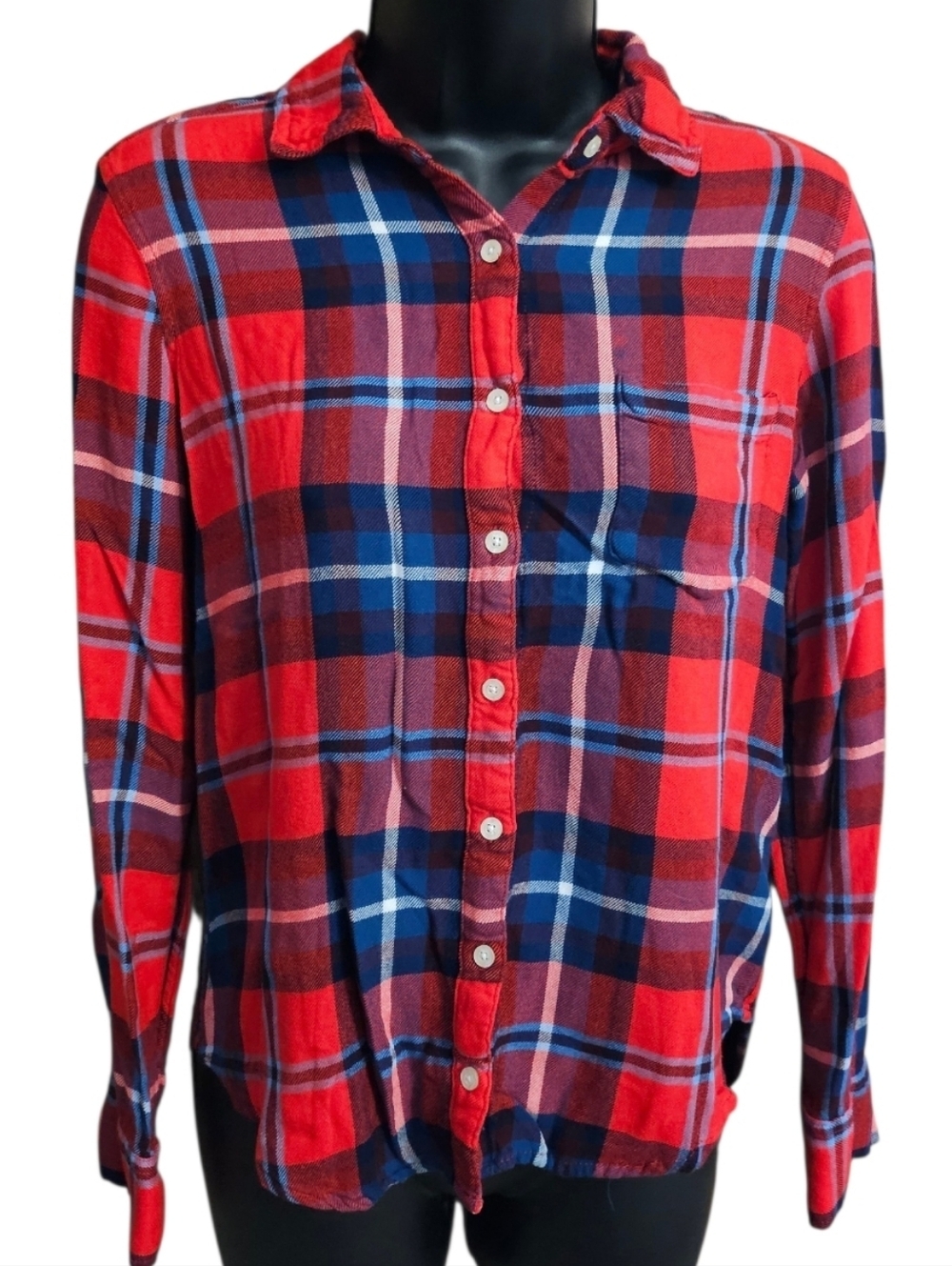 Aeropostale SM Red Plaid Button-Down Flannel Shirt